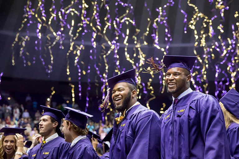Students at graduation celebrating
